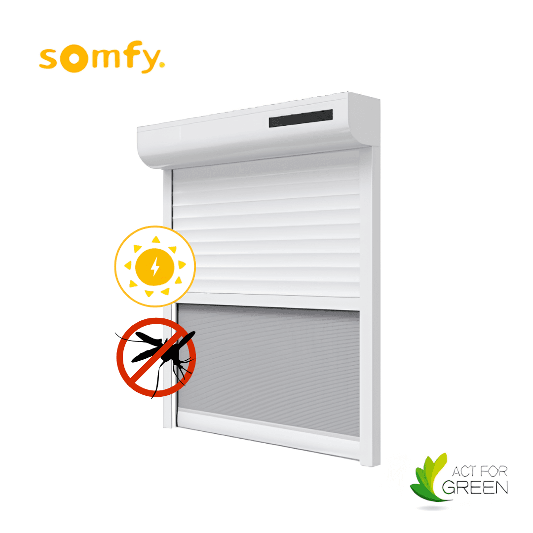 Volet roulant solaire avec moustiquaire